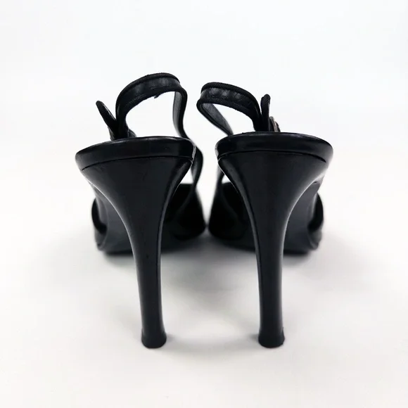 Ralph Lauren Purple Label Black Slingback Heels Pumps - Picture 5 of 7
